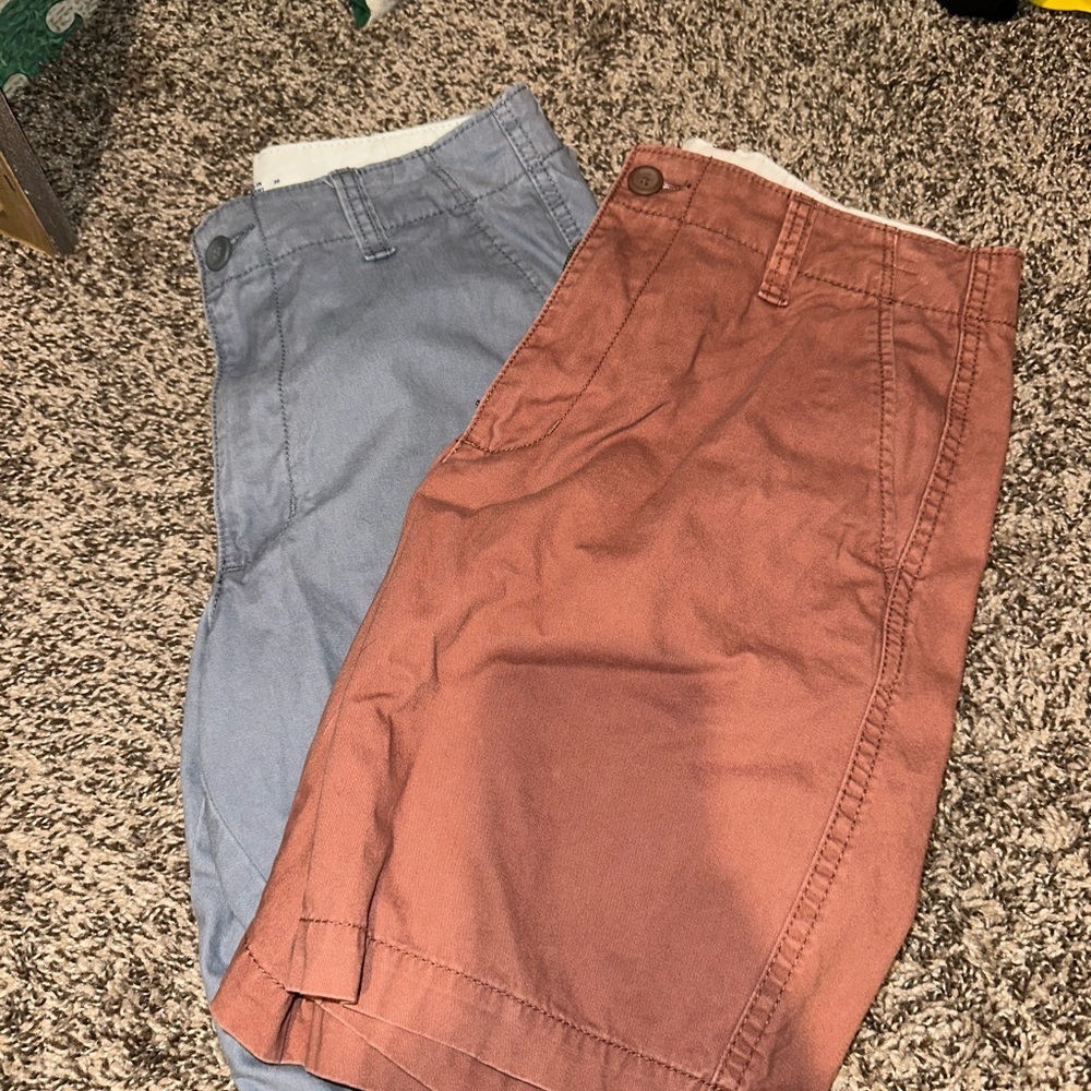 Men Blue and Rust Casual Shorts Set